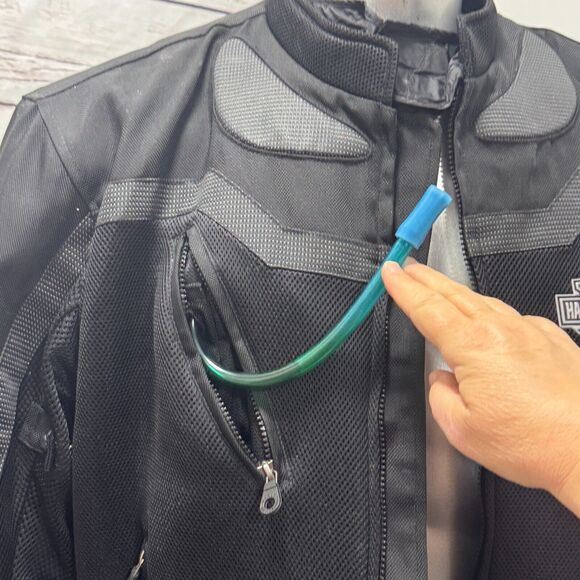 Harley-Davidson Mesh Motorcycle Jacket Liquid Solutions Straw Flask Hydration XL - Picture 14 of 16